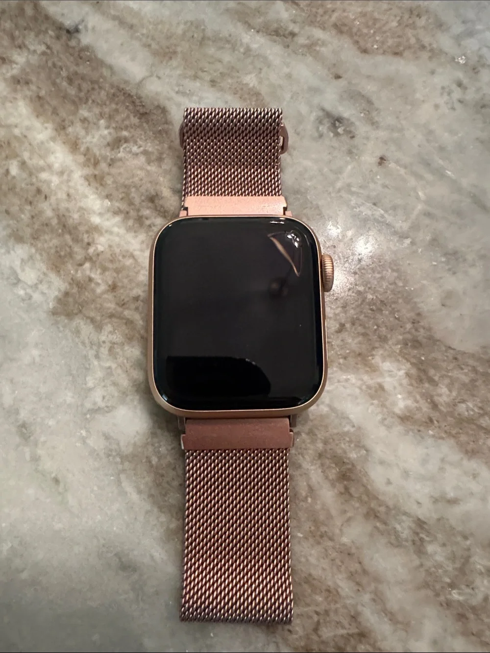 Apple Rose Gold Smartwatch with Mesh Milanese Band
